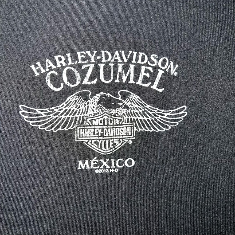 Harley-Davidson Black Winged Logo Long Sleeve Tee w embellishments size M - Picture 4 of 6